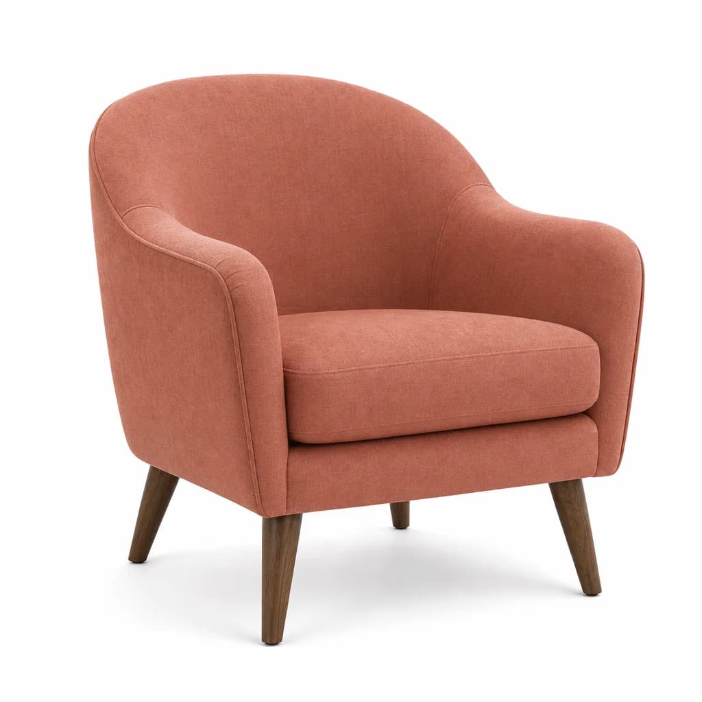 Cove Curved-Back Lounge Chair - front catalog view on white background