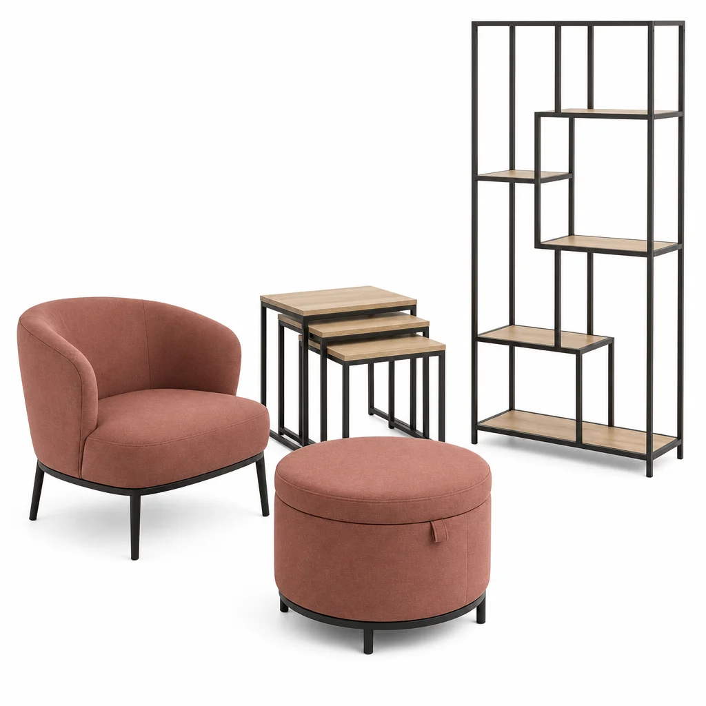 Evening Room Composition, 4-Piece Furniture Set - front catalog view on white background