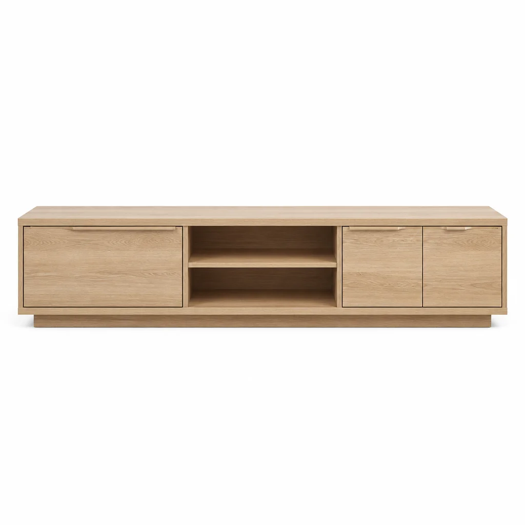 Mediafold Low Console, 64-Inch - front catalog view on white background
