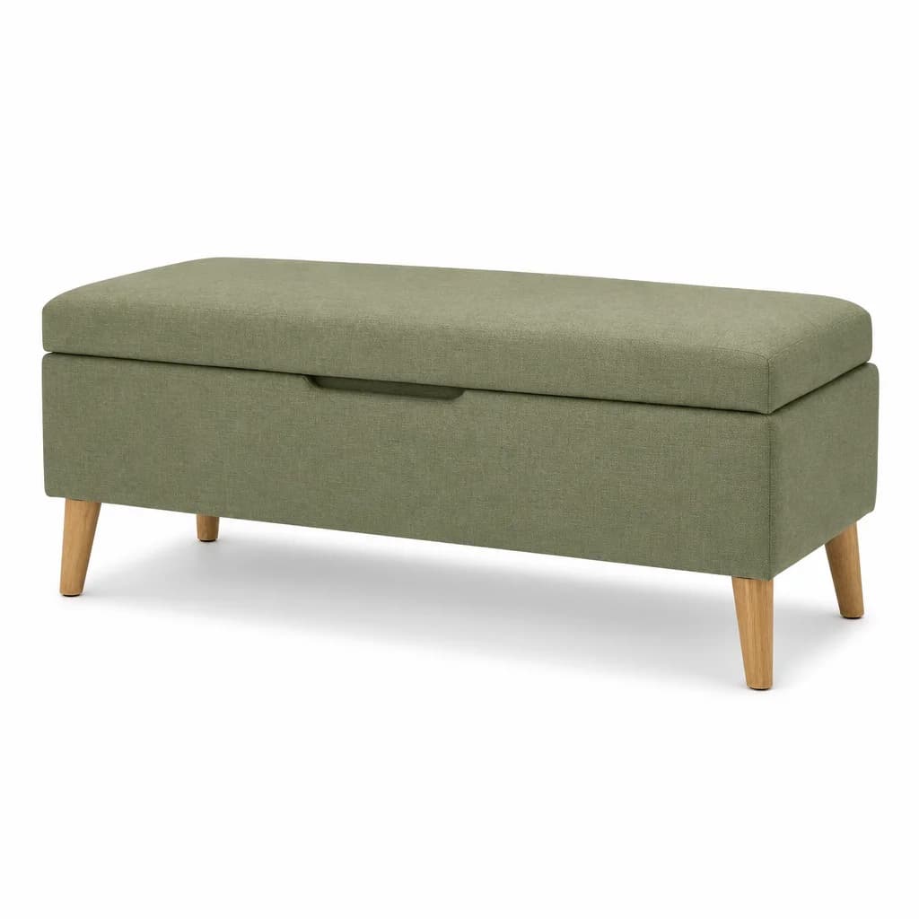 Threshold Upholstered Storage Bench, 46-Inch - front catalog view on white background