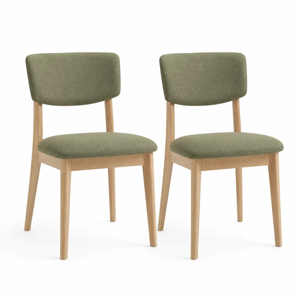 Willow Frame Upholstered Dining Chairs, Set of 2 - front catalog view on white background